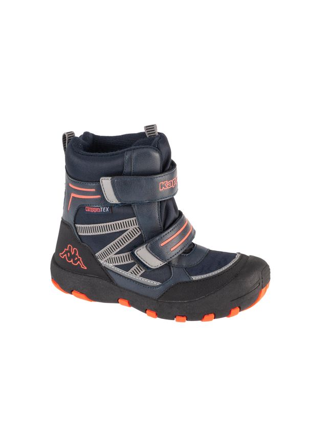 Buty zimowe chłopięce, Kappa Blackpool Tex K. Kolor: niebieski. Sezon: zima. Styl: sportowy. Sport: turystyka piesza
