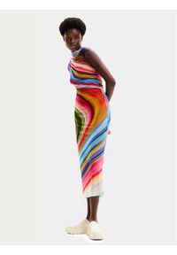 Desigual Sukienka letnia Lupe 24SWVK67 Kolorowy Slim Fit. Materiał: syntetyk. Wzór: kolorowy. Sezon: lato