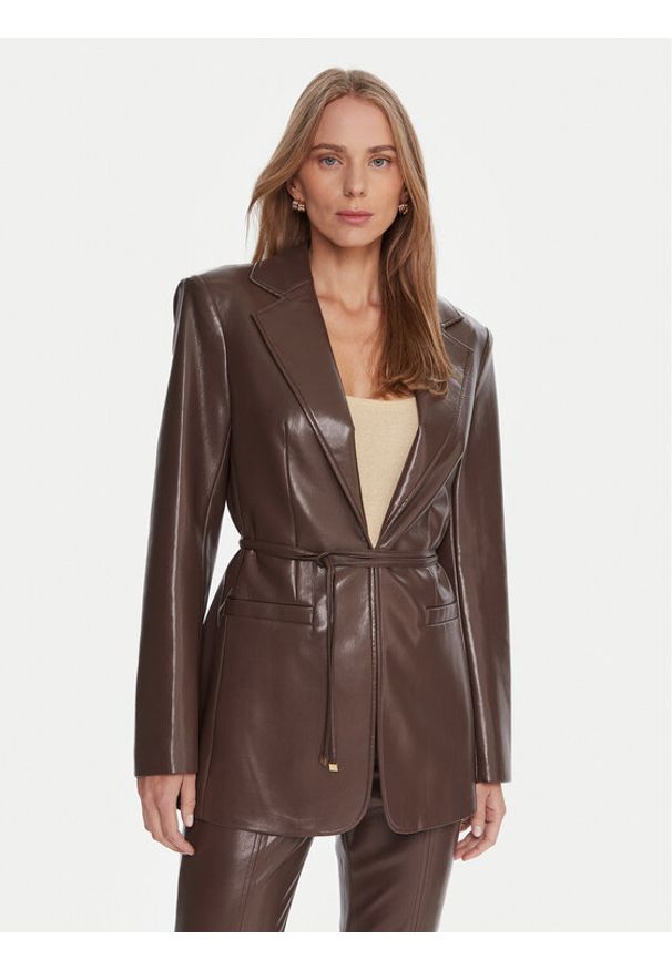 Marciano Guess Kurtka z imitacji skóry 5BGN04 7389A Brązowy Regular Fit. Kolor: brązowy. Materiał: syntetyk