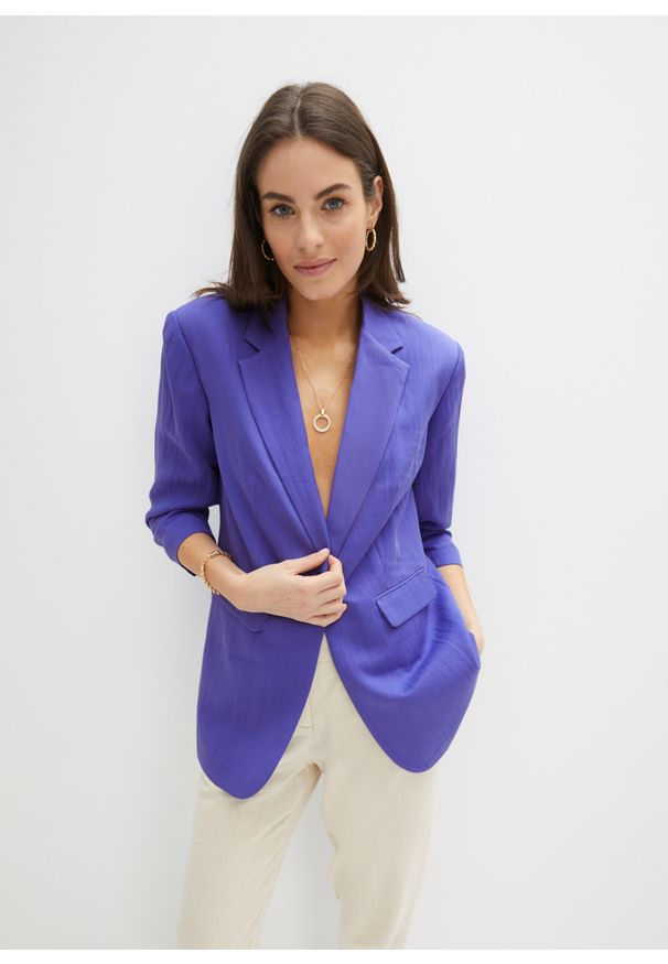 bonprix - Żakiet. Kolor: fioletowy. Materiał: materiał