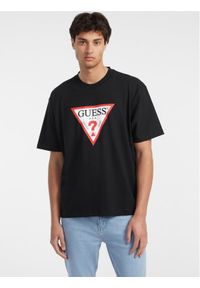 Guess Jeans T-Shirt M4YI45 K8FQ4 Czarny Oversize. Kolor: czarny. Materiał: bawełna