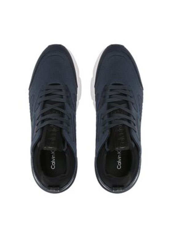Calvin Klein Sneakersy Low Top Lace Up Knit HM0HM00647 Granatowy. Kolor: niebieski. Materiał: materiał