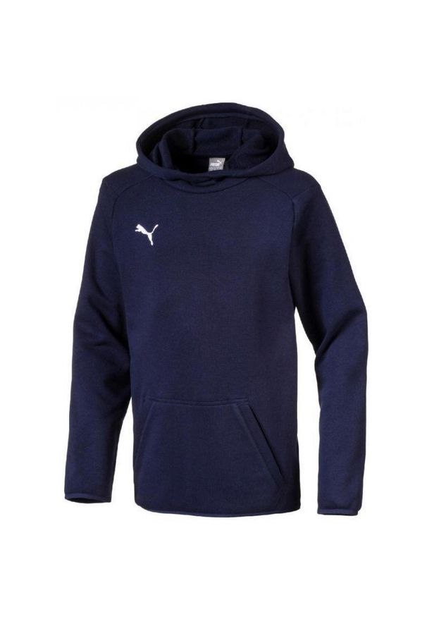 Puma Kaptui 116 - Miękka bawełniana bluza dla dzieci. Typ kołnierza: kaptur. Kolor: niebieski. Materiał: poliester, bawełna. Sport: piłka nożna