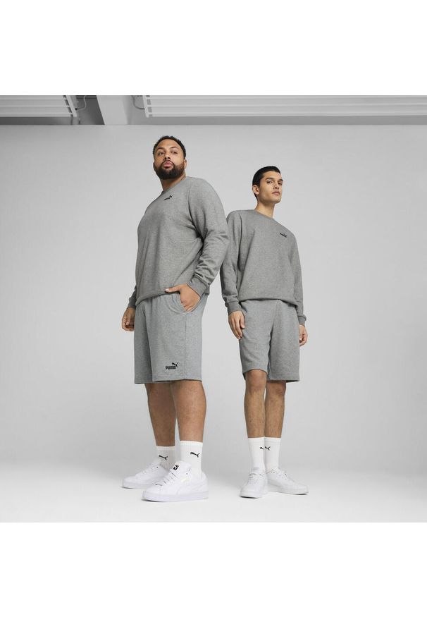 Puma - Męskie szorty Essentials 10" z logo No. 1 PUMA Medium Gray Heather. Kolor: szary. Sport: fitness