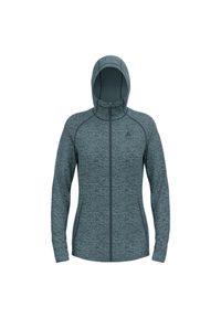 Bluza z kapturem damska Odlo Tencia Mid Layer Hoody Full Zip. Typ kołnierza: kaptur. Kolor: niebieski. Materiał: polar. Sport: turystyka piesza #1