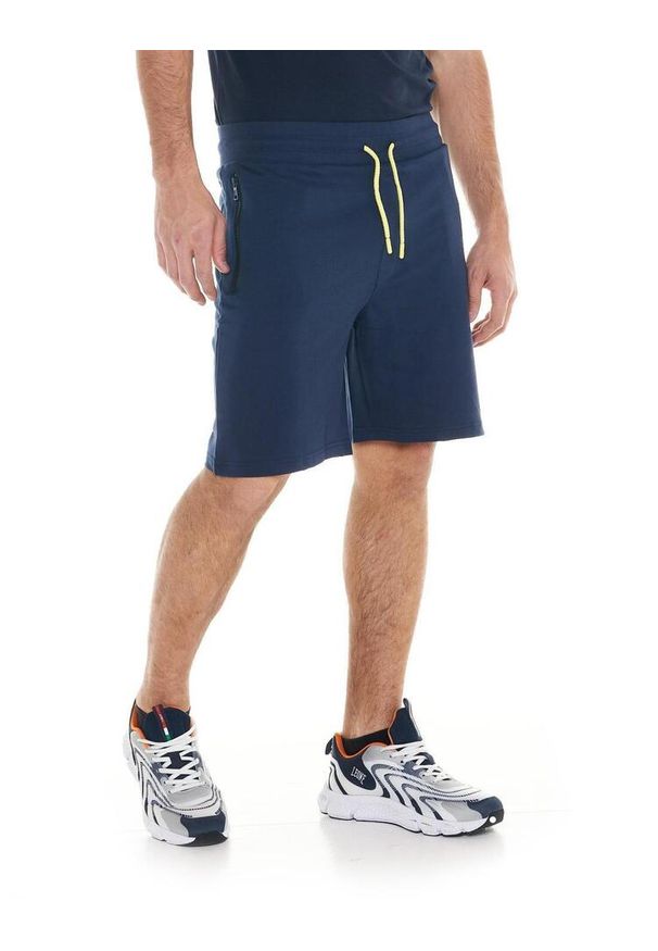 LEONE 1947 APPAREL - Męskie bermudy sportowe Fluo. Kolor: niebieski. Materiał: tkanina. Sport: fitness