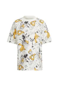 Adidas - Koszulka adidas x Disney Mickey Mouse. Kolor: wielokolorowy, czarny, żółty, szary. Materiał: bawełna. Wzór: motyw z bajki #1