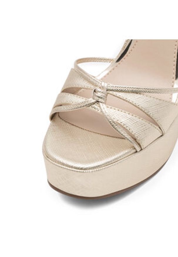 Nine West Sandały AAHIDA ZL23002CC Złoty. Kolor: złoty. Materiał: skóra