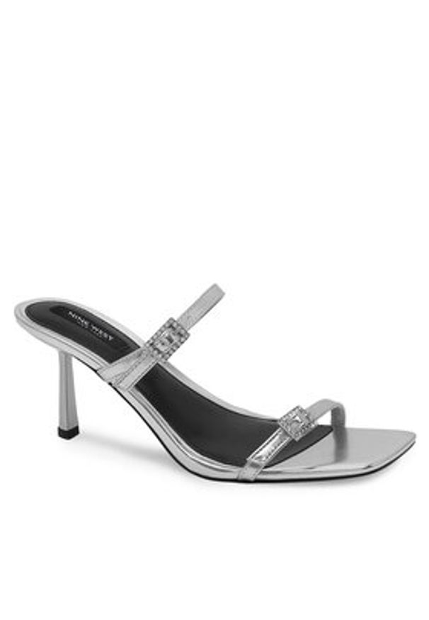 Nine West Klapki ZL23005-1CC Srebrny. Kolor: srebrny. Materiał: skóra