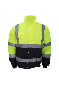 YOKO - Dwukolorowa Kurtka Bomberka HiVis. Kolor: żółty, wielokolorowy, niebieski