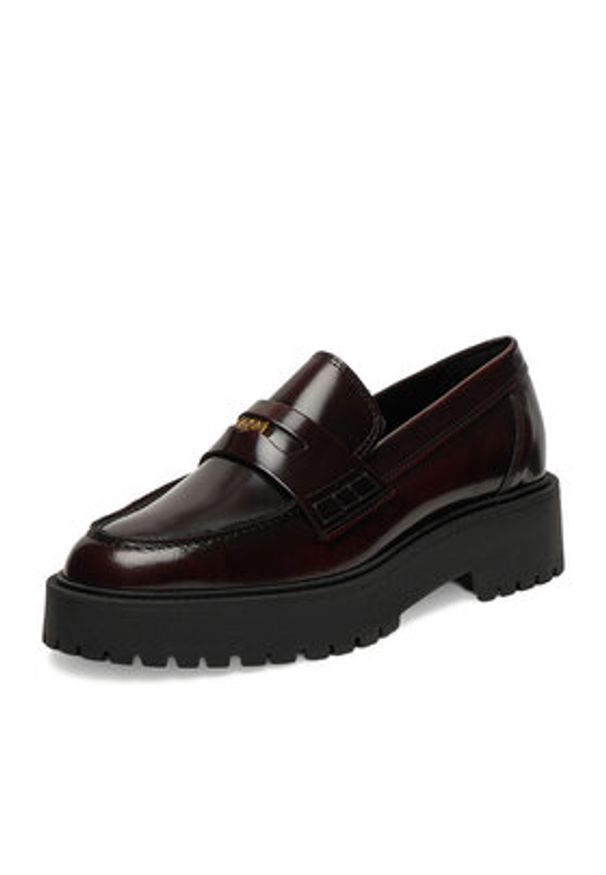Gino Rossi Loafersy C-CARRIE1 Bordowy. Kolor: czerwony. Materiał: skóra