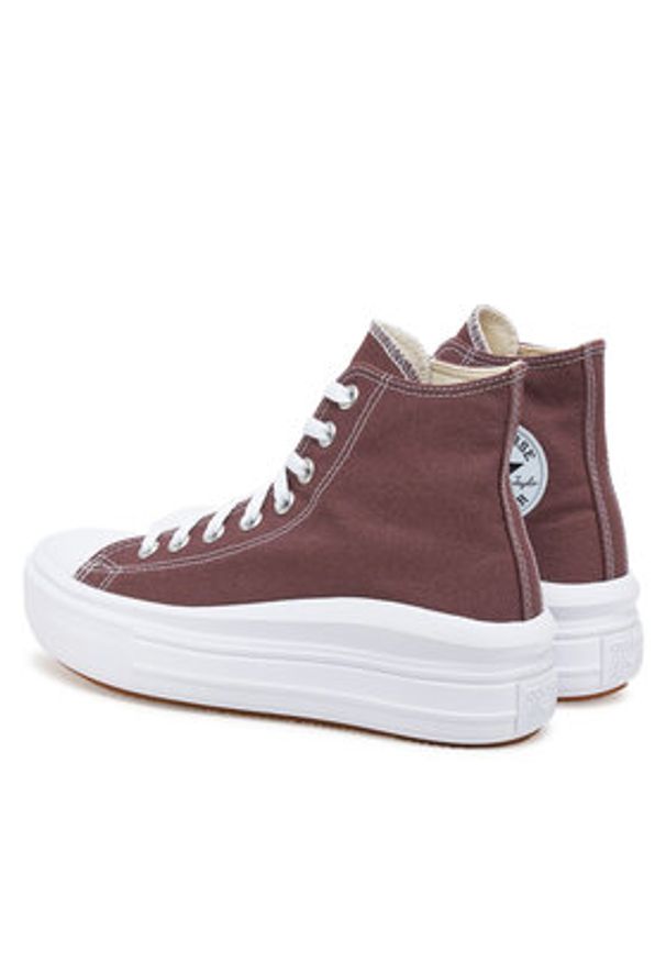 Converse Trampki Chuck Taylor All Star Move Platform A10665C Bordowy. Kolor: czerwony. Materiał: materiał. Obcas: na platformie