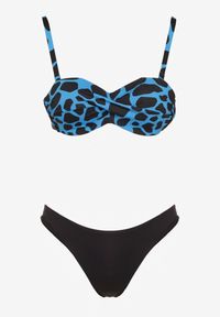 Born2be - Niebieskie Bikini 3-częściowe Biustonosz i Dwie Pary Fig Milarella. Kolor: niebieski. Wzór: aplikacja, gładki