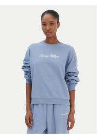 TOMMY HILFIGER - Tommy Hilfiger Bluza Script WW0WW48783 Niebieski Relaxed Fit. Kolor: niebieski. Materiał: bawełna #1