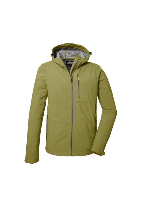 Killtec - Kurtka softshellowa z kapturem męska KILLTEC KOS 259. Typ kołnierza: kaptur. Kolor: czarny, zielony, wielokolorowy. Materiał: softshell. Sport: turystyka piesza