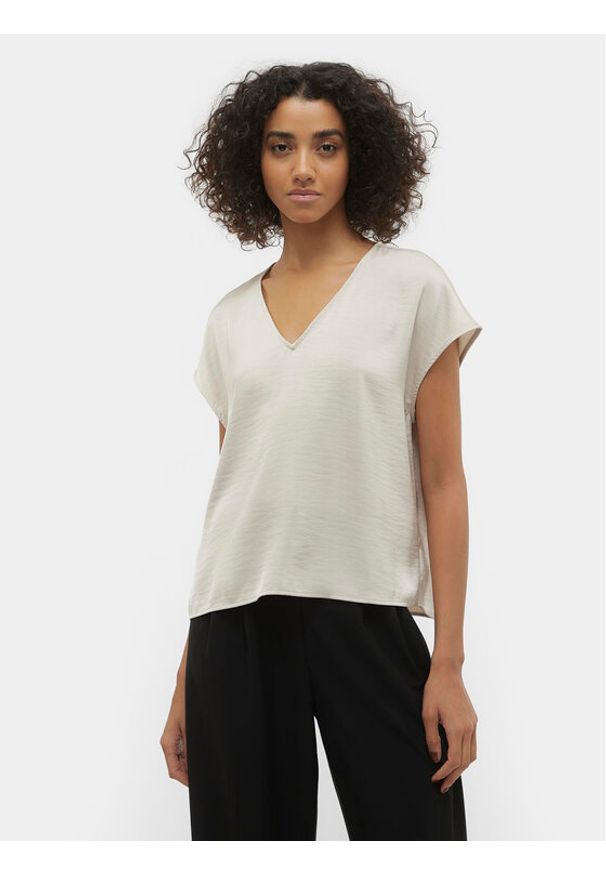 Vero Moda T-Shirt Marys Dana 10300421 Écru Regular Fit. Materiał: syntetyk