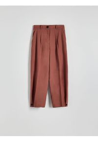 Reserved - Spodnie z lyocellem i lnem - jasnofioletowy. Kolor: fioletowy. Materiał: len