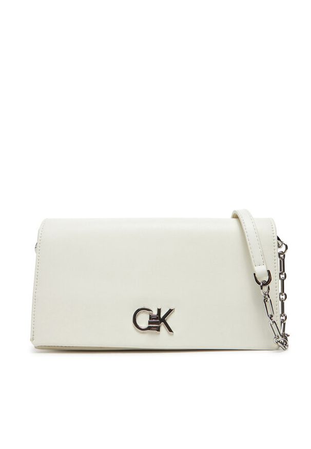 Calvin Klein Torebka Re-Lock Mini Conv LV04F3103G Biały. Kolor: biały. Materiał: skórzane