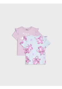 Sinsay - Bawełniana koszulka z nadrukiem 2 pack Lilo & Stitch - wielobarwny. Materiał: bawełna. Wzór: nadruk #1