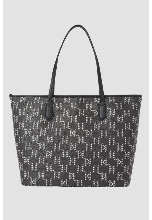 Karl Lagerfeld - KARL LAGERFELD Czarna shopperka Mono Cc Lg Tote. Kolor: czarny. Styl: elegancki