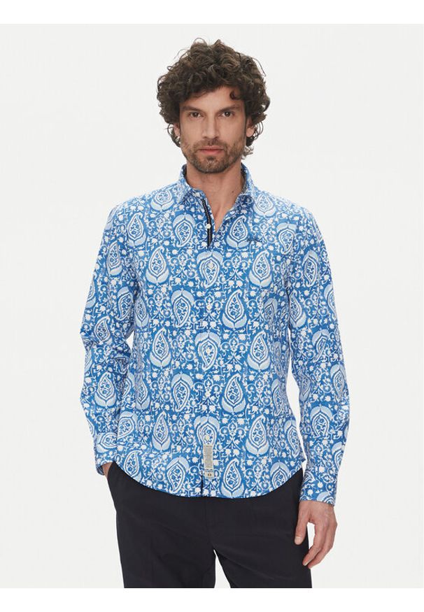 La Martina Koszula Aspen MAC003 PP719 Niebieski Regular Fit. Kolor: niebieski. Materiał: bawełna