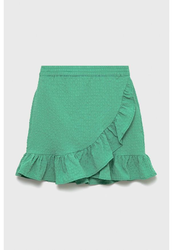 Kids Only spódnica dziecięca kolor zielony mini rozkloszowana. Kolor: zielony. Materiał: tkanina, materiał