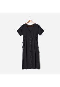 House - Bawełniana sukienka midi - Czarny. Kolor: czarny. Materiał: bawełna. Długość: midi #1