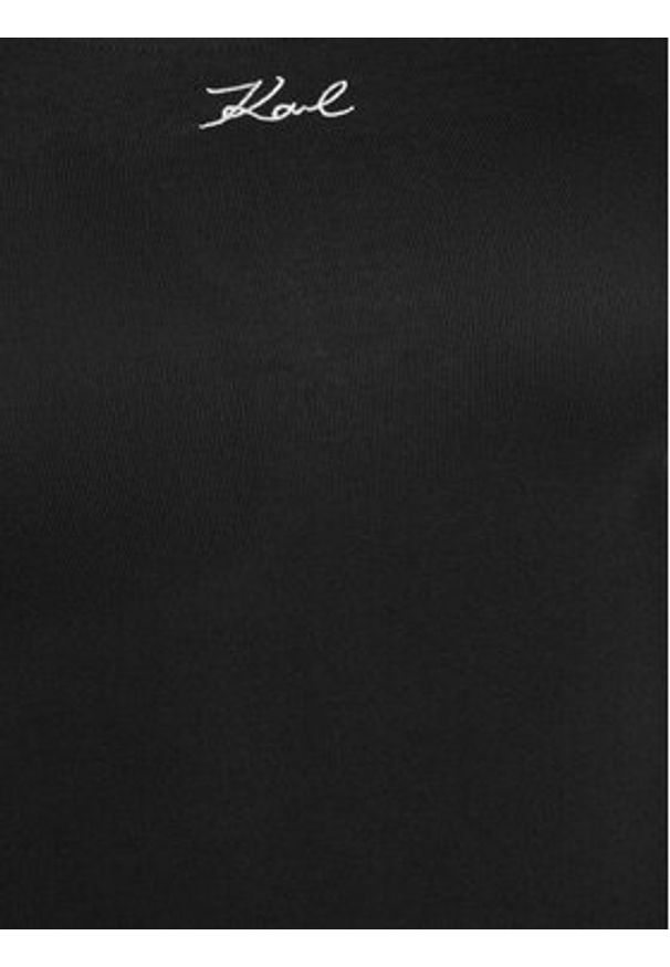 Karl Lagerfeld - KARL LAGERFELD Body A4W47021 Czarny Slim Fit. Typ kołnierza: dekolt w karo. Kolor: czarny. Materiał: wiskoza