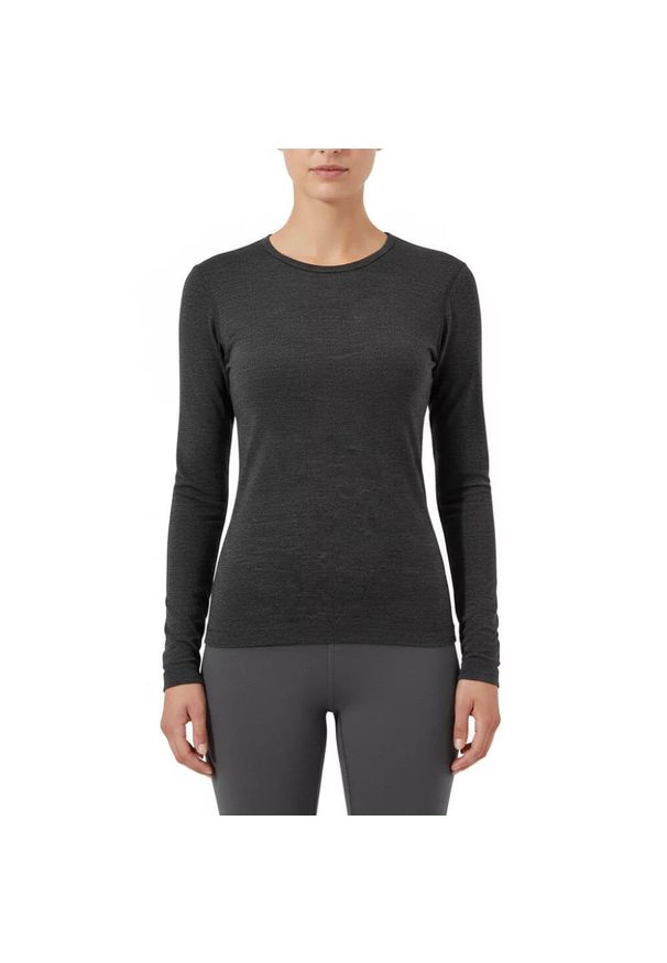 FJORK MERINO - Koszulka z długim rękawem damska 100% wełny merynosów - Bjork 210. Kolor: szary. Materiał: wełna. Długość rękawa: długi rękaw. Długość: długie. Sezon: zima. Sport: narciarstwo