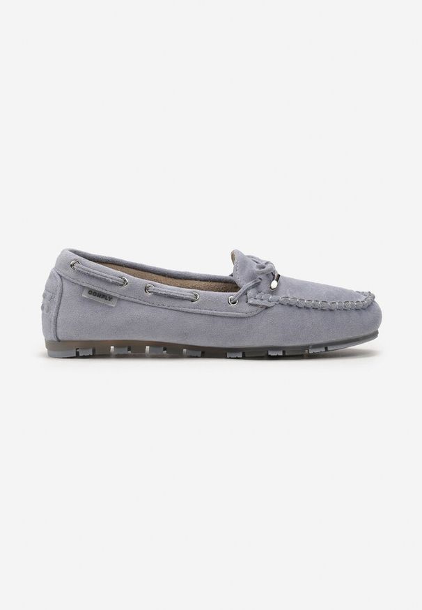 Born2be - Jasnoniebieskie Mokasyny z Ozdobną Kokardką i Wiązaniami po Bokach Vimedia. Okazja: na co dzień. Kolor: niebieski. Materiał: jeans. Styl: casual