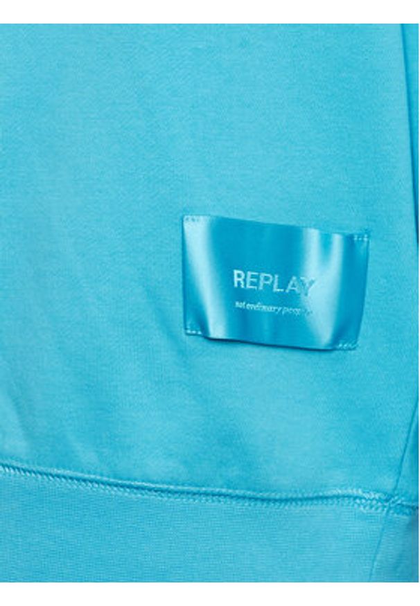 Replay Bluza W3586Q.000.23614P Niebieski Regular Fit. Kolor: niebieski. Materiał: bawełna
