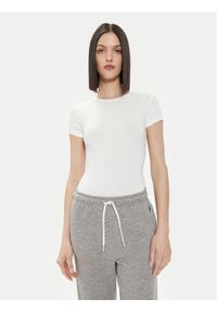 Gina Tricot T-Shirt 21287 Biały Slim Fit. Kolor: biały. Materiał: wiskoza