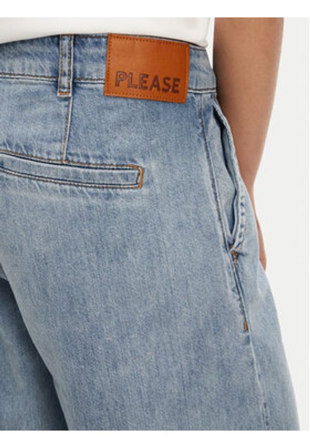 Please Jeansy P869200002 Niebieski Wide Leg. Kolor: niebieski