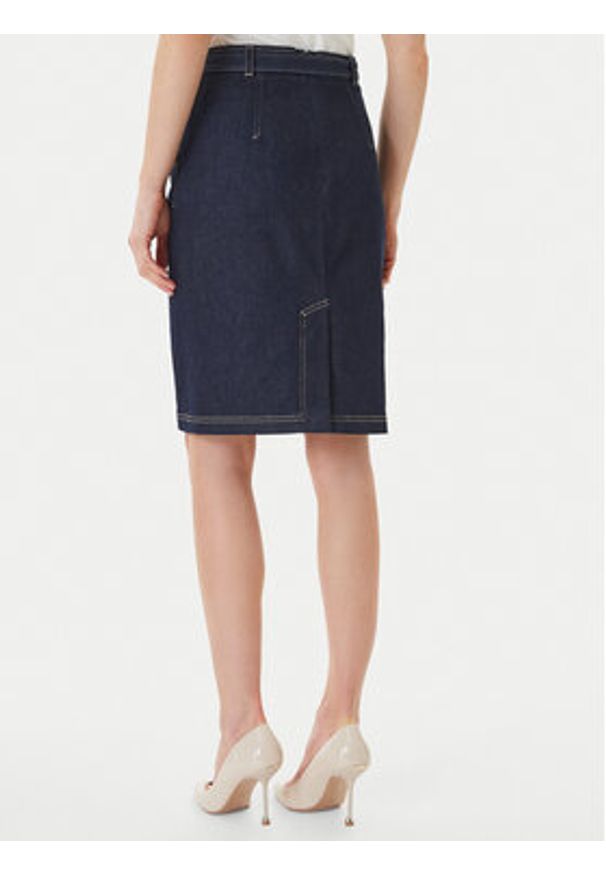 Luisa Spagnoli Spódnica jeansowa Tennista 542818 Granatowy Slim Fit. Kolor: niebieski. Materiał: bawełna