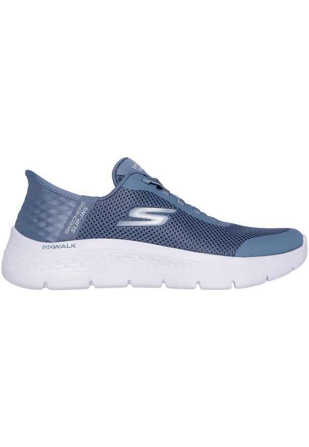 skechers - Buty do chodzenia damskie Skechers Blu Go Walk. Kolor: niebieski. Materiał: materiał, syntetyk. Szerokość cholewki: normalna