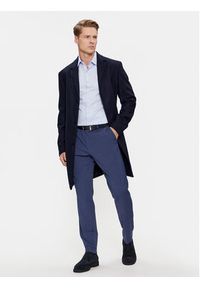 Calvin Klein Płaszcz wełniany K10K110462 Granatowy Regular Fit. Kolor: niebieski. Materiał: wełna #5