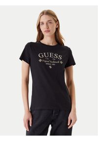 Guess T-Shirt V5YI03 I3Z14 Czarny Regular Fit. Kolor: czarny. Materiał: bawełna