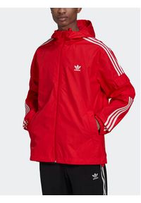 Adidas - adidas Wiatrówka adicolor Classics 3-Stripes -HN6067 Czerwony Regular Fit. Kolor: czerwony. Materiał: syntetyk