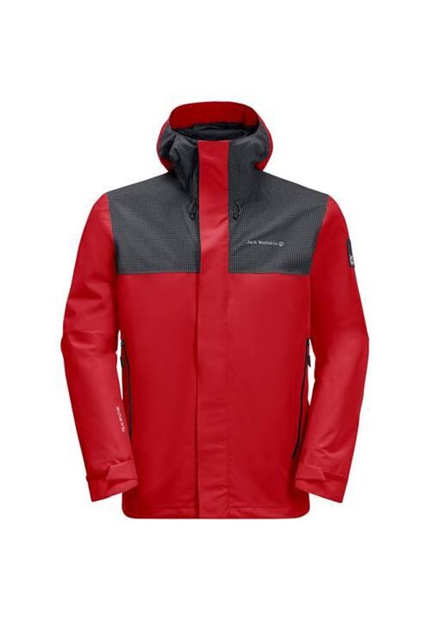 Kurtka uniwersalna męska Jack Wolfskin 11149412206. Typ kołnierza: kaptur. Kolor: czerwony. Materiał: syntetyk