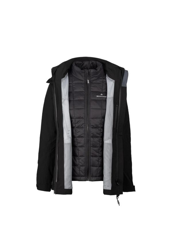 Bergson - Kurtka damska 3w1 Altira. Kolor: czarny. Sport: turystyka piesza