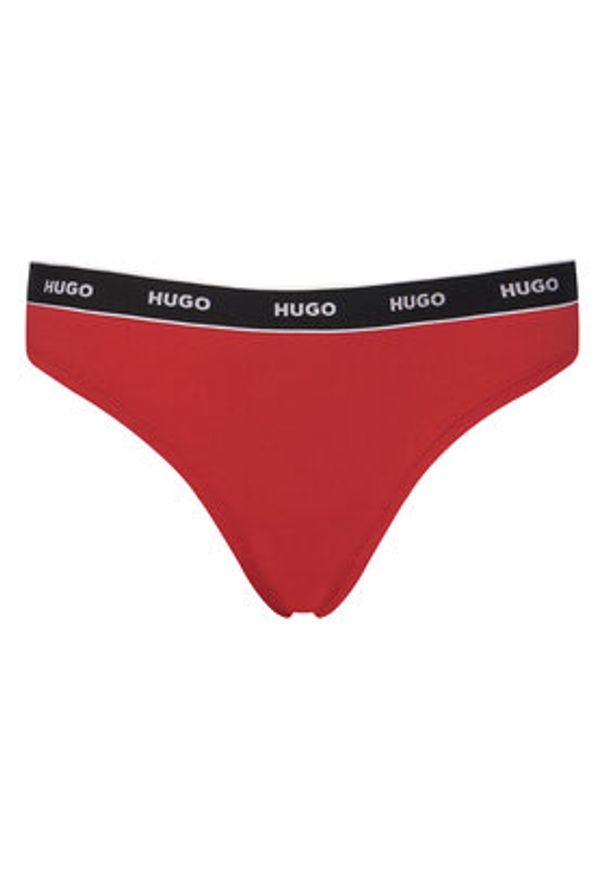 Hugo - HUGO Komplet stringów Triplet Thong Stripe 50545680 Kolorowy. Materiał: bawełna. Wzór: kolorowy