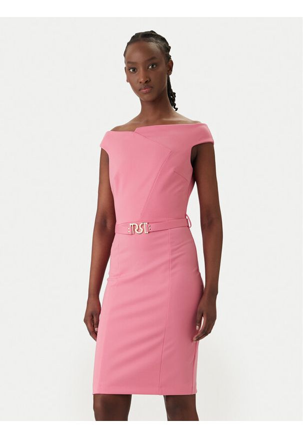 Rinascimento Sukienka koktajlowa CFC0127755003 Różowy Slim Fit. Kolor: różowy. Materiał: syntetyk. Styl: wizytowy