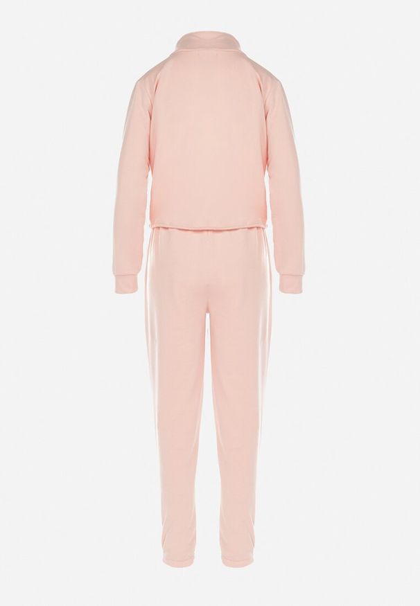 Born2be - Różowy 2-częściowy Komplet Dresowy z Bluzą i Spodniami Eneon. Kolor: różowy. Materiał: dresówka. Wzór: gładki