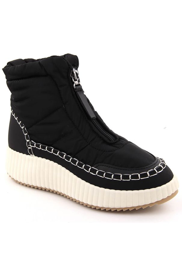 POTOCKI - Śniegowce damskie botki na zamek czarne Potocki Z24-72300. Zapięcie: zamek. Kolor: czarny. Materiał: skóra ekologiczna