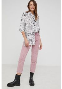 Answear Lab jeansy bawełniane damskie high waist. Stan: podwyższony. Kolor: fioletowy. Styl: wakacyjny