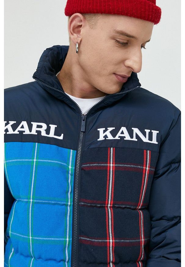 Karl Kani kurtka męska kolor granatowy zimowa oversize. Kolor: niebieski. Materiał: syntetyk. Sezon: zima