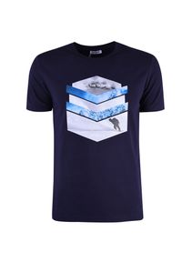 Bikkembergs T-Shirt | C 7 001 76 E 1951 | Mężczyzna | Granatowy. Okazja: na co dzień. Kolor: niebieski. Materiał: elastan, bawełna. Wzór: nadruk. Styl: casual