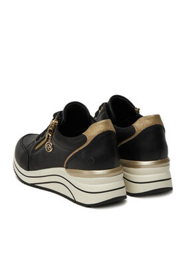Remonte Sneakersy D0T03-01 Czarny. Kolor: czarny. Materiał: skóra