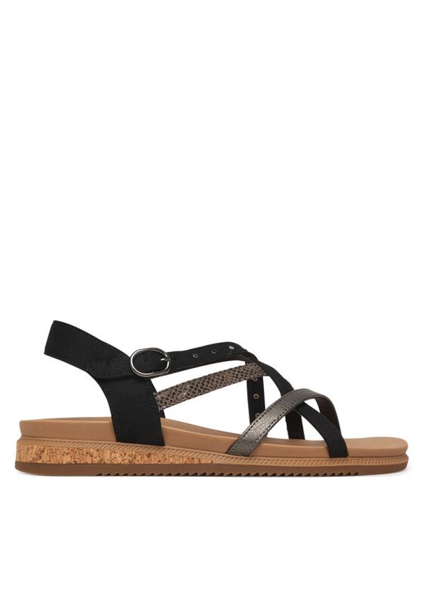 skechers - Skechers Sandały Desert Kiss Low 114713/BLK Czarny. Kolor: czarny. Materiał: skóra