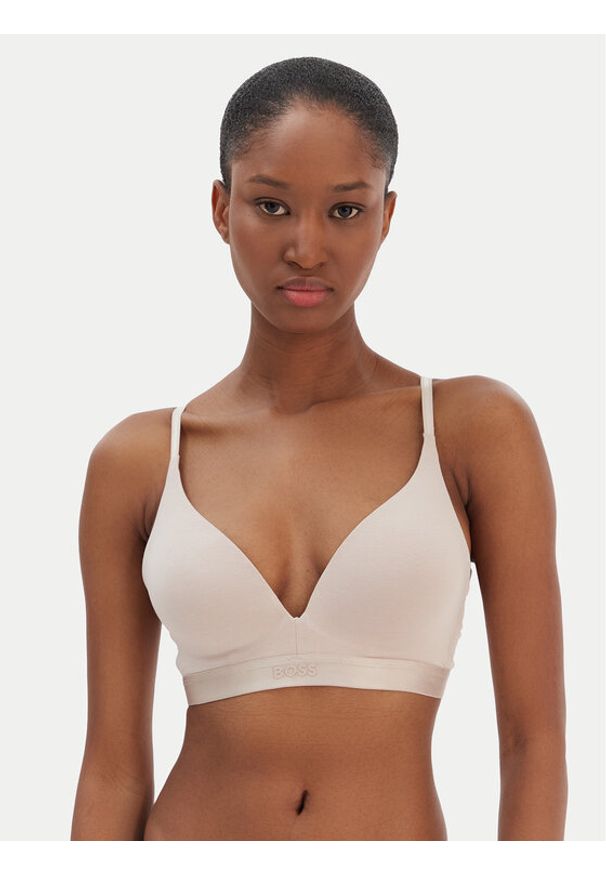 BOSS Biustonosz braletka 50535250 Beżowy. Kolor: beżowy. Materiał: bawełna